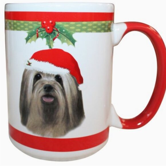 Lhaso Apso Christmas Coffee Mug 15 oz NIB - Picture 1 of 3